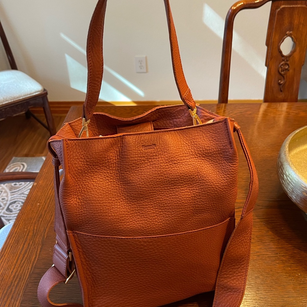 Hammitt Burnt Orange Pebbled Leather Tote